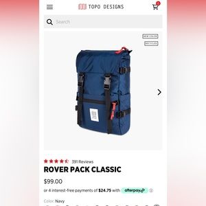 Topo Designs Rover Classic Pack Backpack Navy